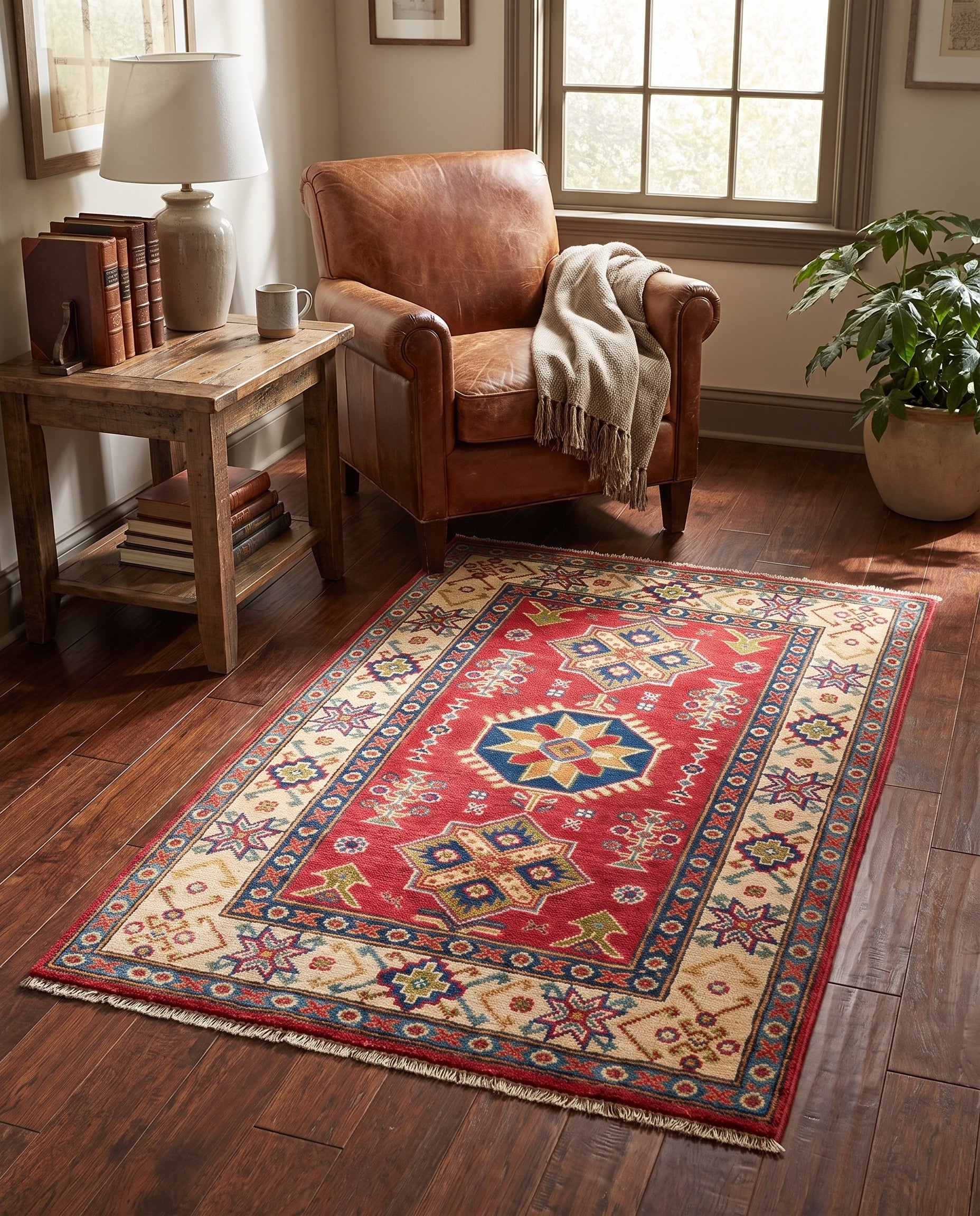 2' 8 x 4' Hand Knotted Kazak Rug