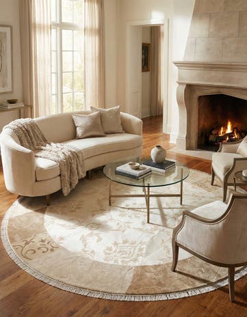 6' 7 x 6' 7 Hand Knotted Darya Round Rug