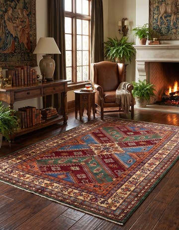 5' 9 x 7' 10 Hand Knotted Kazak Rug