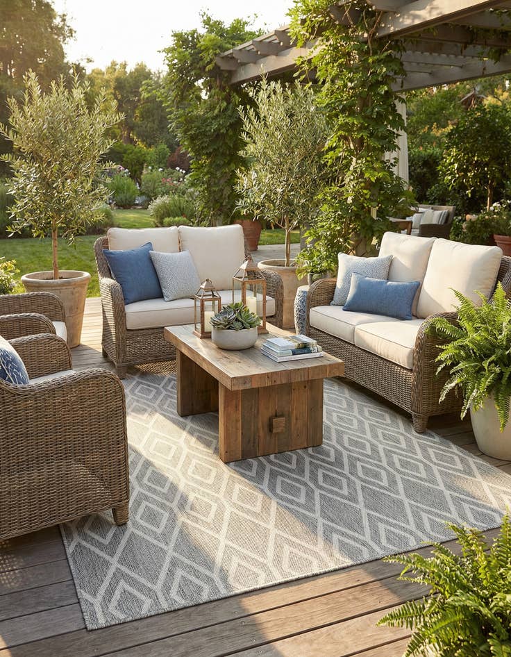 Detail image of 5' 3 x 8' Washable Jill Zarin Turks and Caicos Indoor / Outdoor Rug