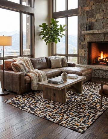 5' 1 x 8' 1 Cowhide - Patchwork Rug