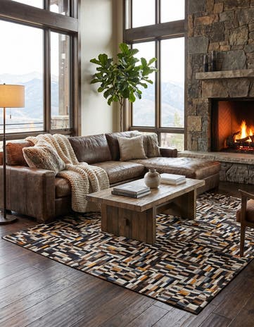5' 1 x 8' 1 Cowhide - Patchwork Rug