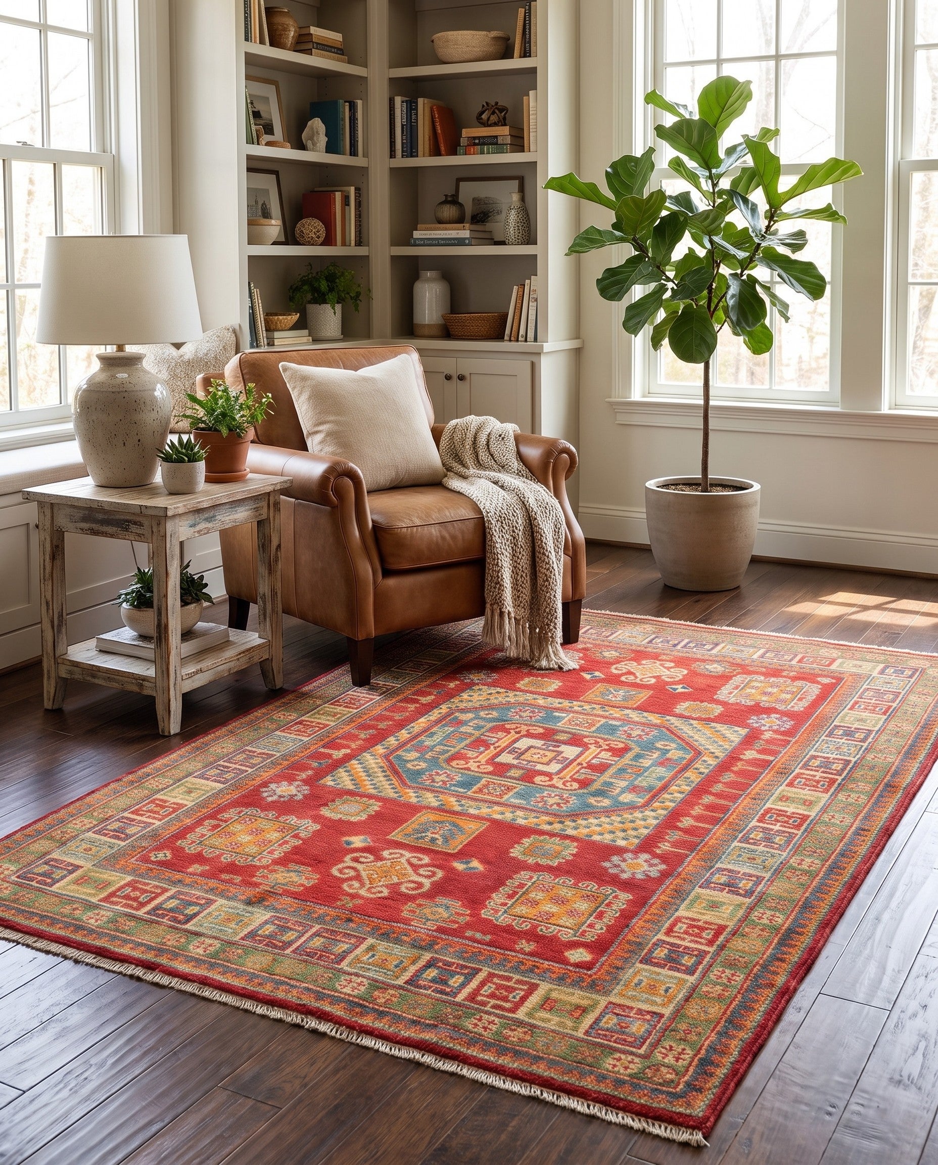 4' x 5' 11 Hand Knotted Kazak Rug