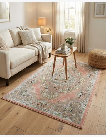 Rose Pink Kamala Washable Rug