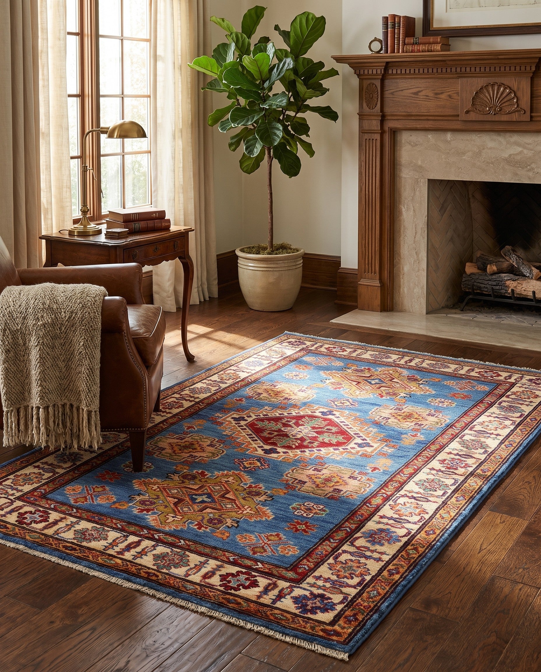 3' 5 x 5' 1 Hand Knotted Kazak Rug