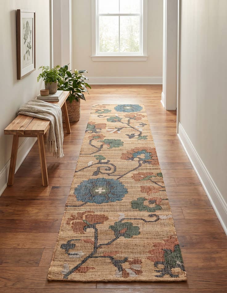 Detail image of 2' 7 x 12' Hand Woven Kala Handwoven Jute Runner Rug