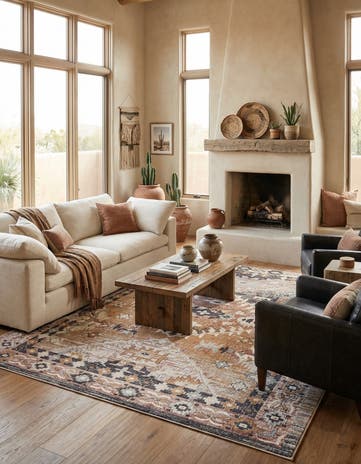 Khaki Gray Eco Southwestern Rug