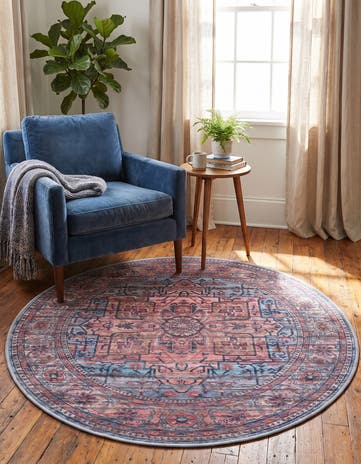 Blue Maahru Rond Vloerkleed