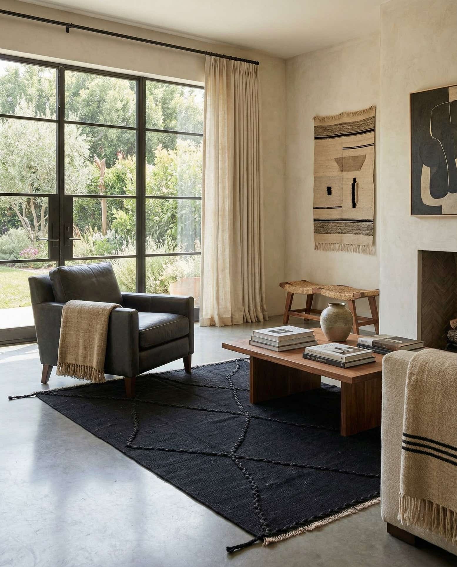 4' 4 x 6' Hand Woven Kilim Modern Wool Rug