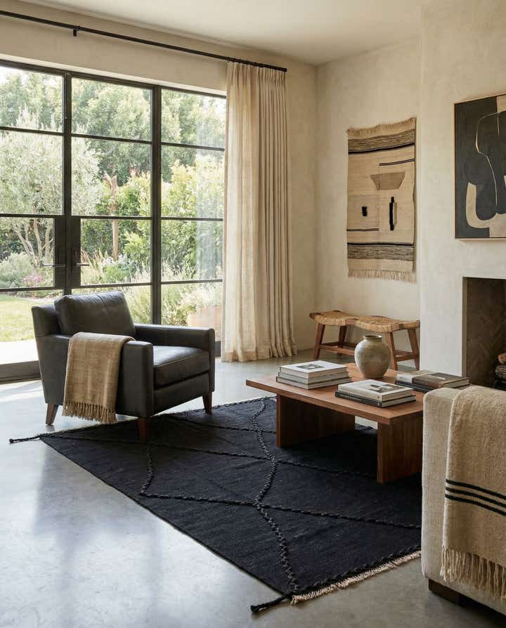 4' 4 x 6' Hand Woven Kilim Modern Wool Rug