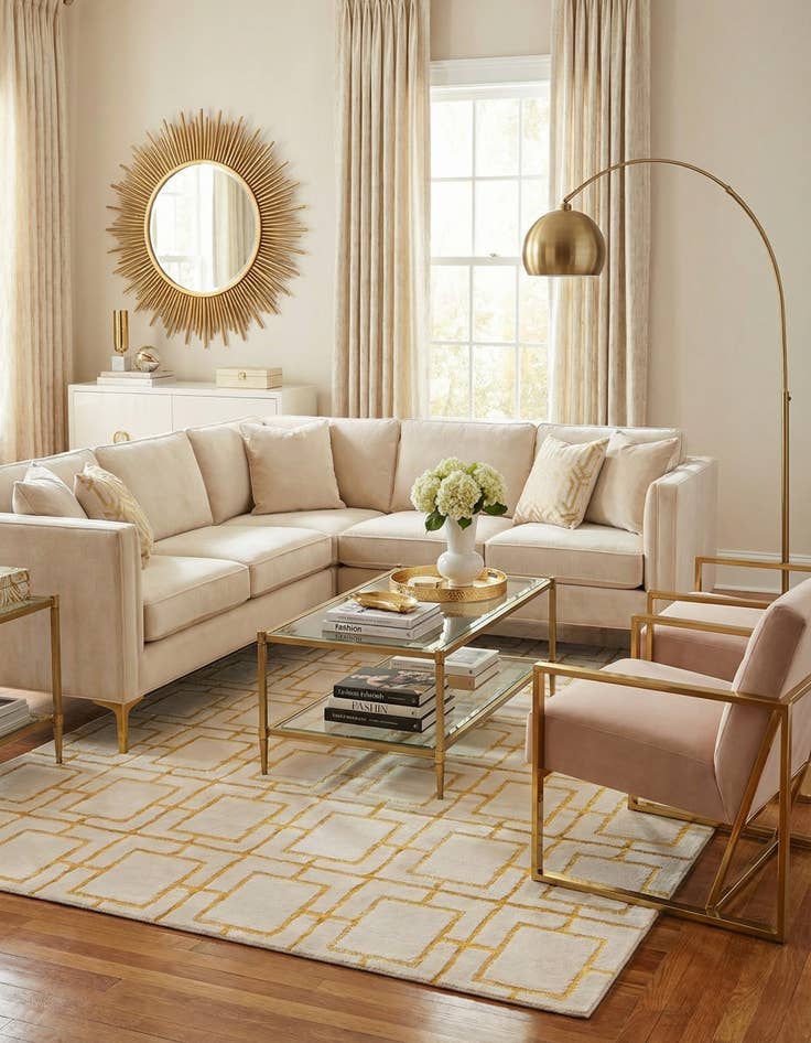 Detail image of 7' 10 x 7' 10 Marilyn Monroe&trade; Glam Deco Square Rug