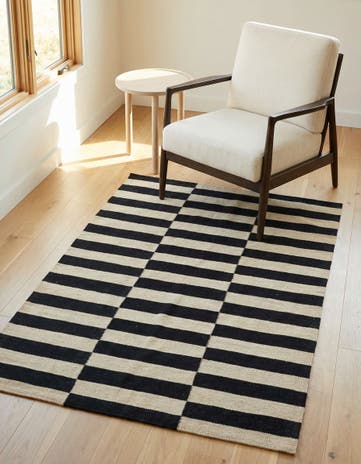3' 3 x 4' 11 Hand Woven Kilim Modern Wool Rug