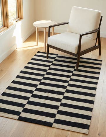 3' 3 x 4' 11 Hand Woven Kilim Modern Wool Rug