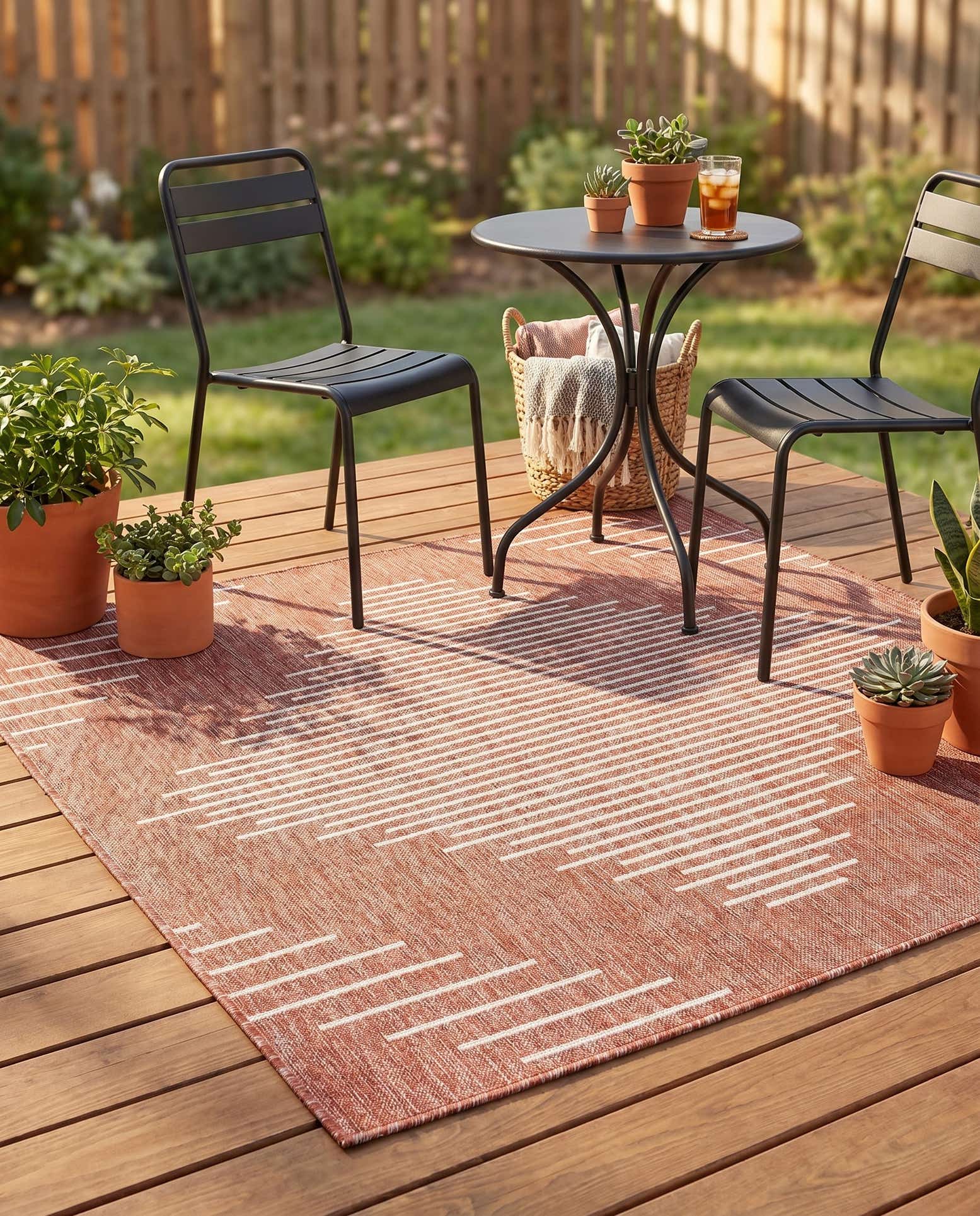 5' 3 x 5' 3 Easy-Clean Modern Indoor / Outdoor Square Rug