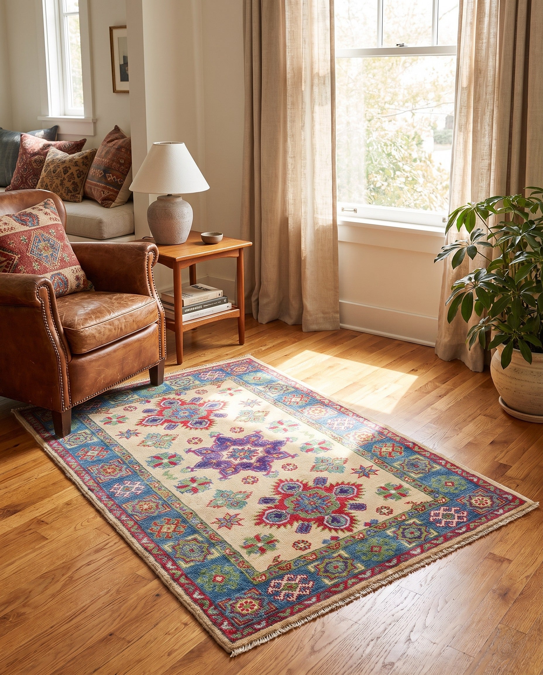 2' 7 x 4' 2 Hand Knotted Kazak Rug