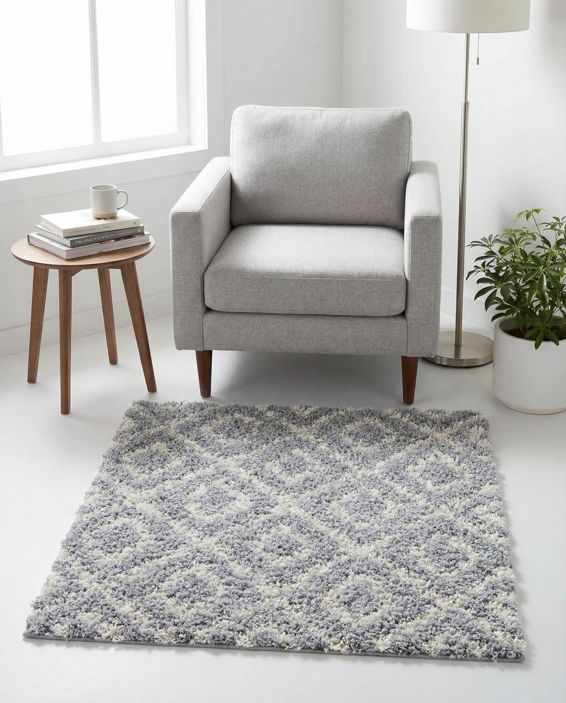 Primary image 3' 3 x 3' 3 Trellis Shag Square Rug