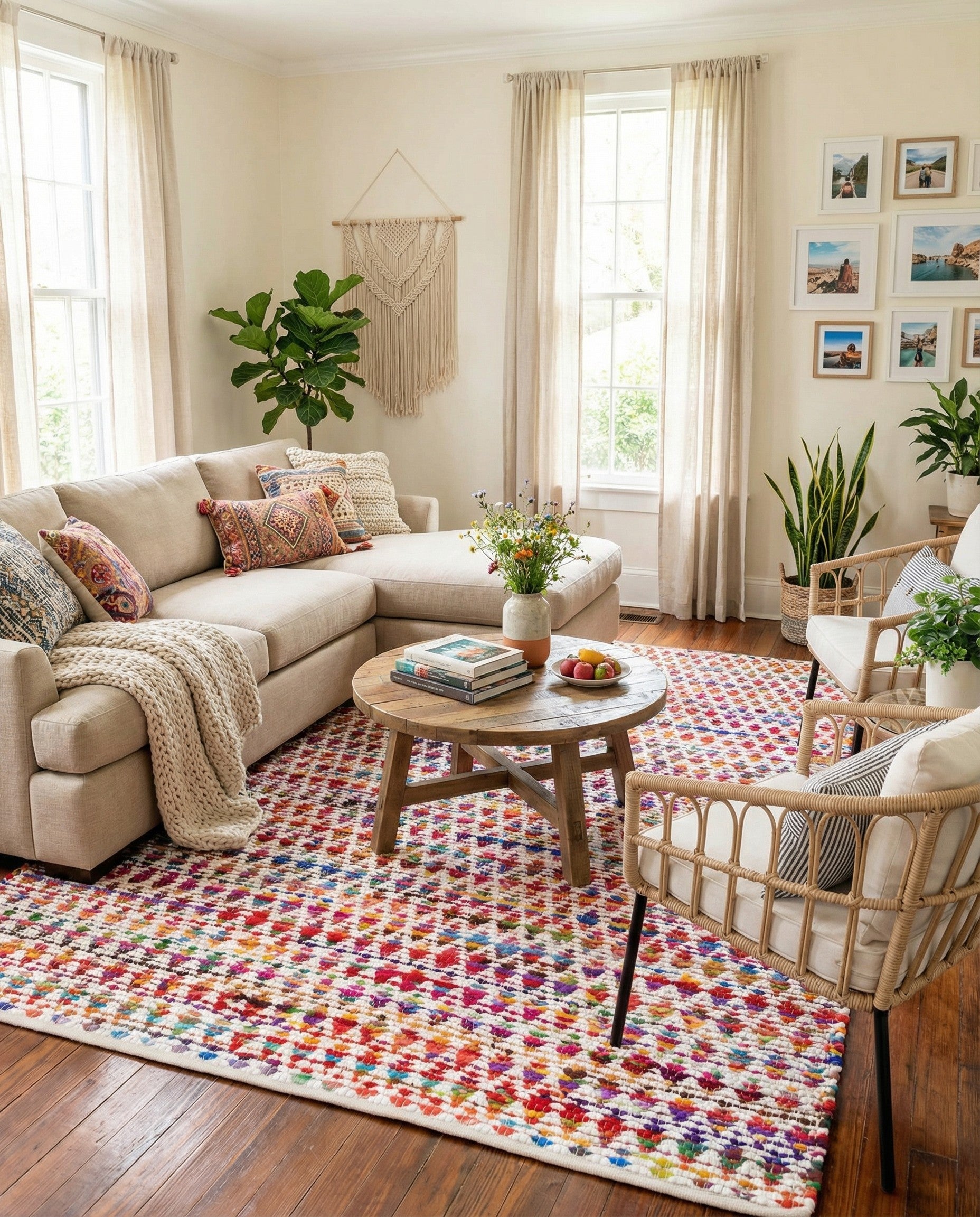 8' x 10'  Hand Woven Braided Chindi Rug