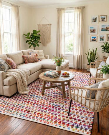  8' x 10'  Hand Woven Braided Chindi Rug