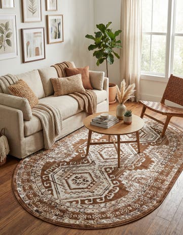 Brown Charlotte Oval Rug