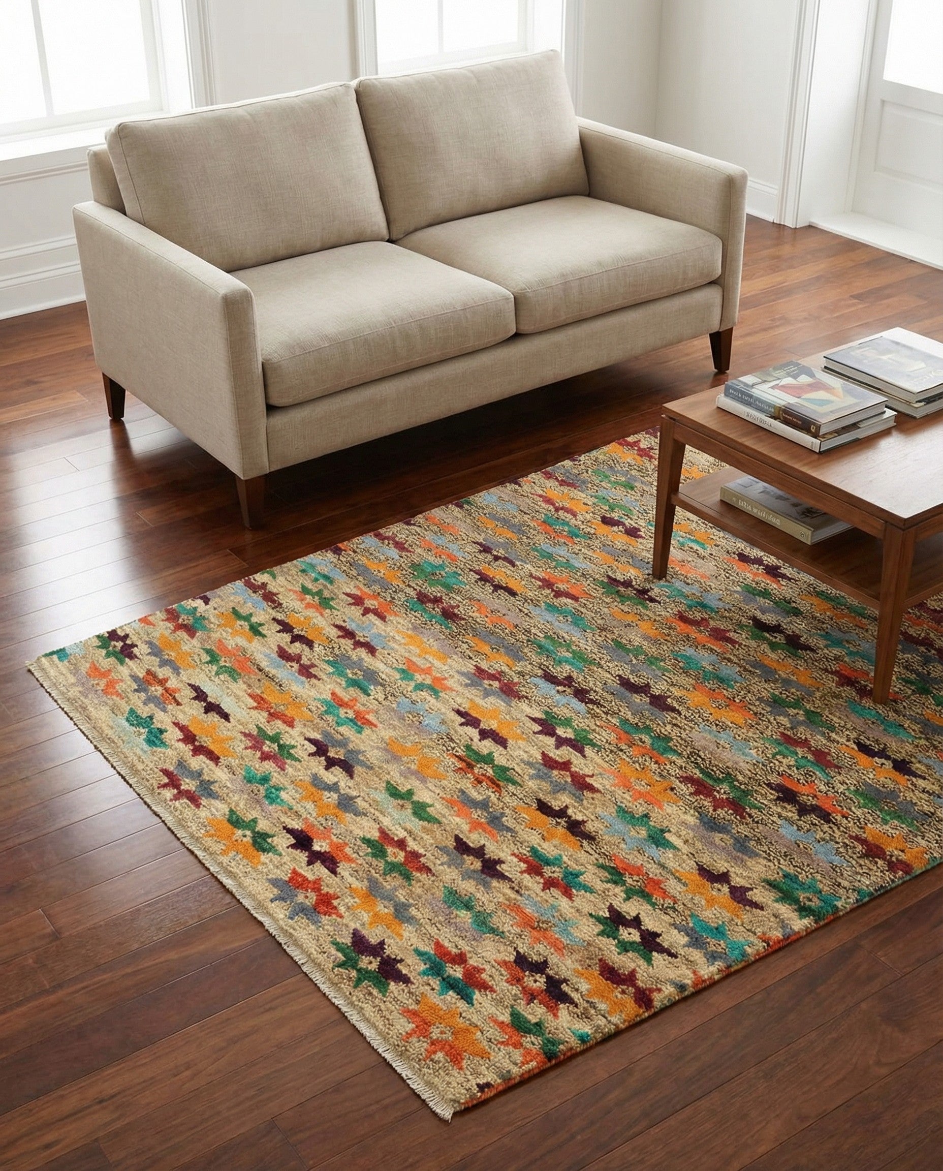 4' 3 x 6' Hand Knotted Balouch Wool Rug