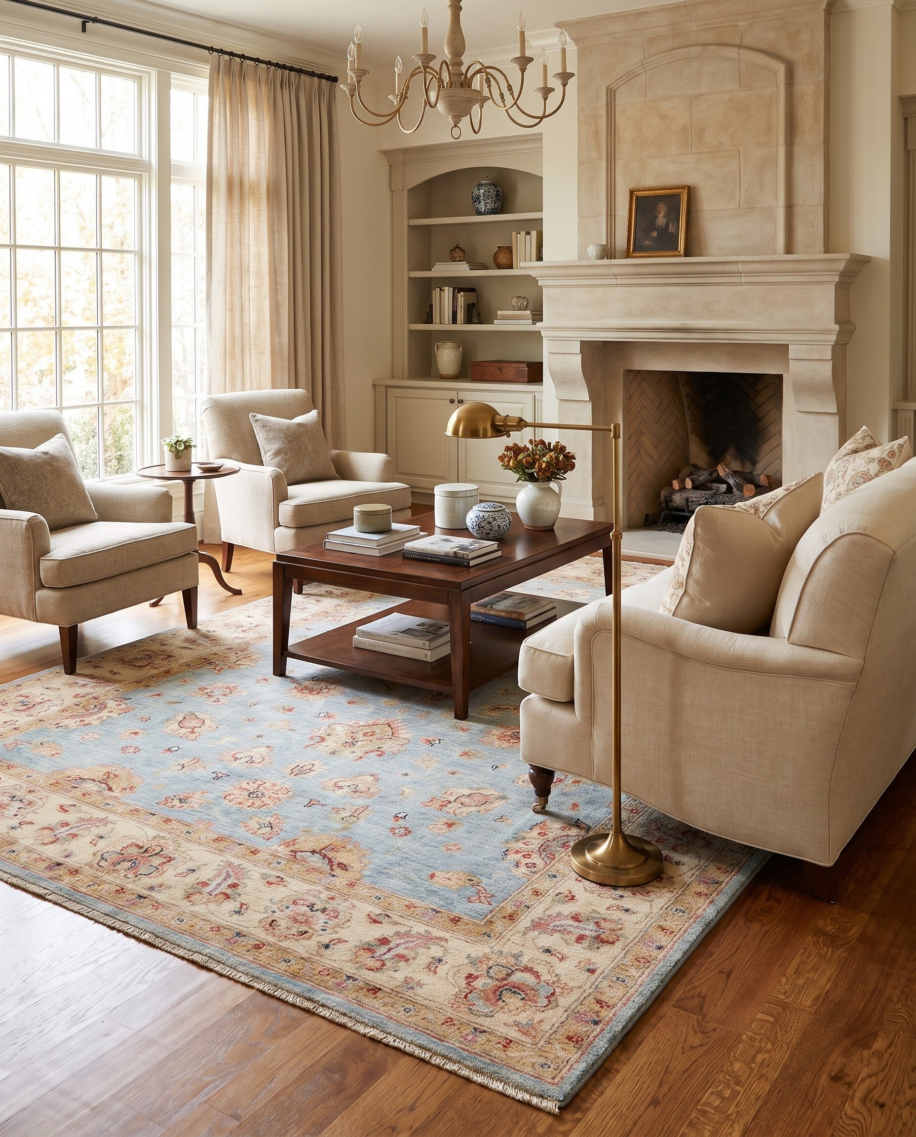 5' 8 x 7' 8 Hand Knotted Ziegler Rug