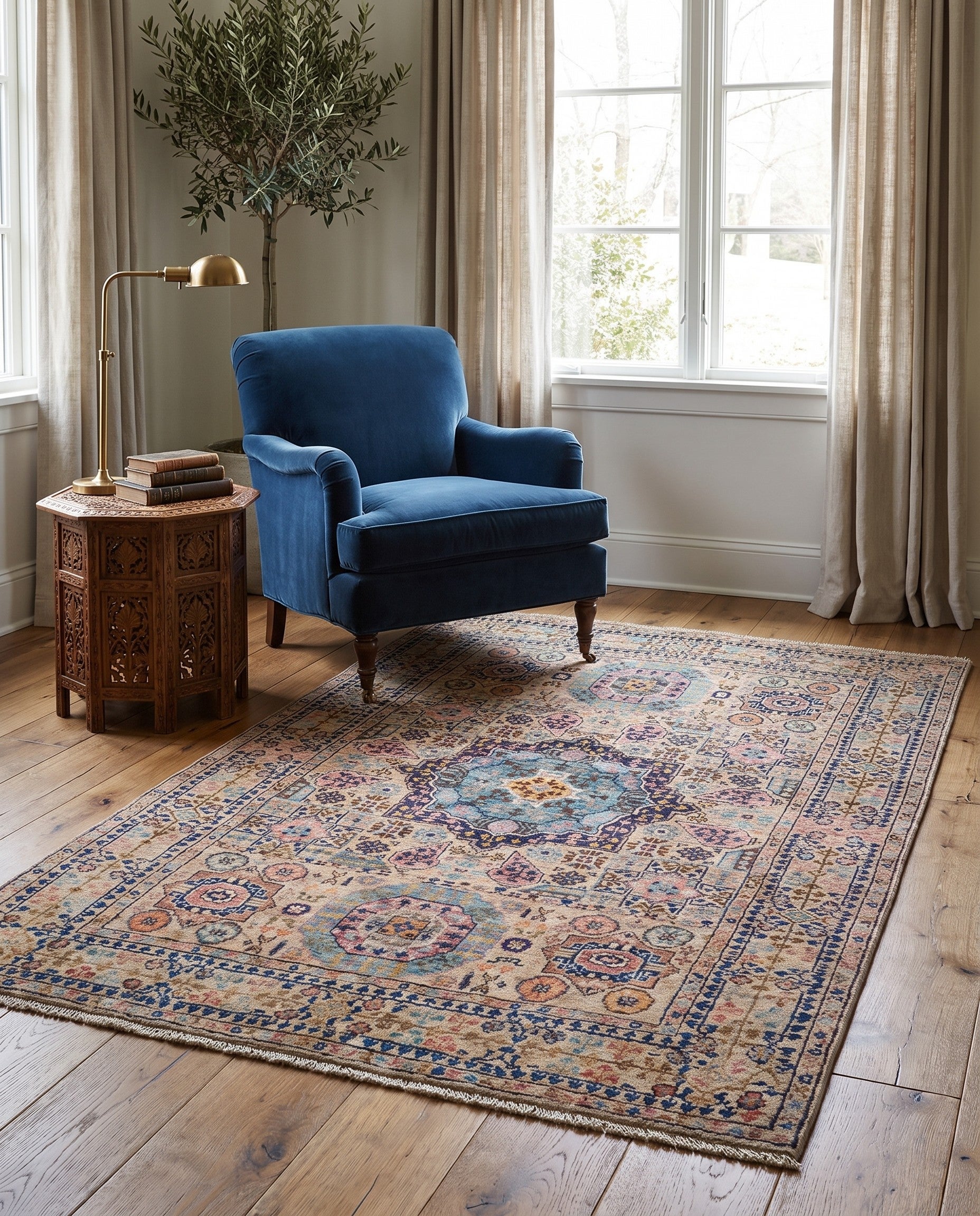 3' 5 x 5' 1 Hand Knotted Mamluk Ziegler Rug
