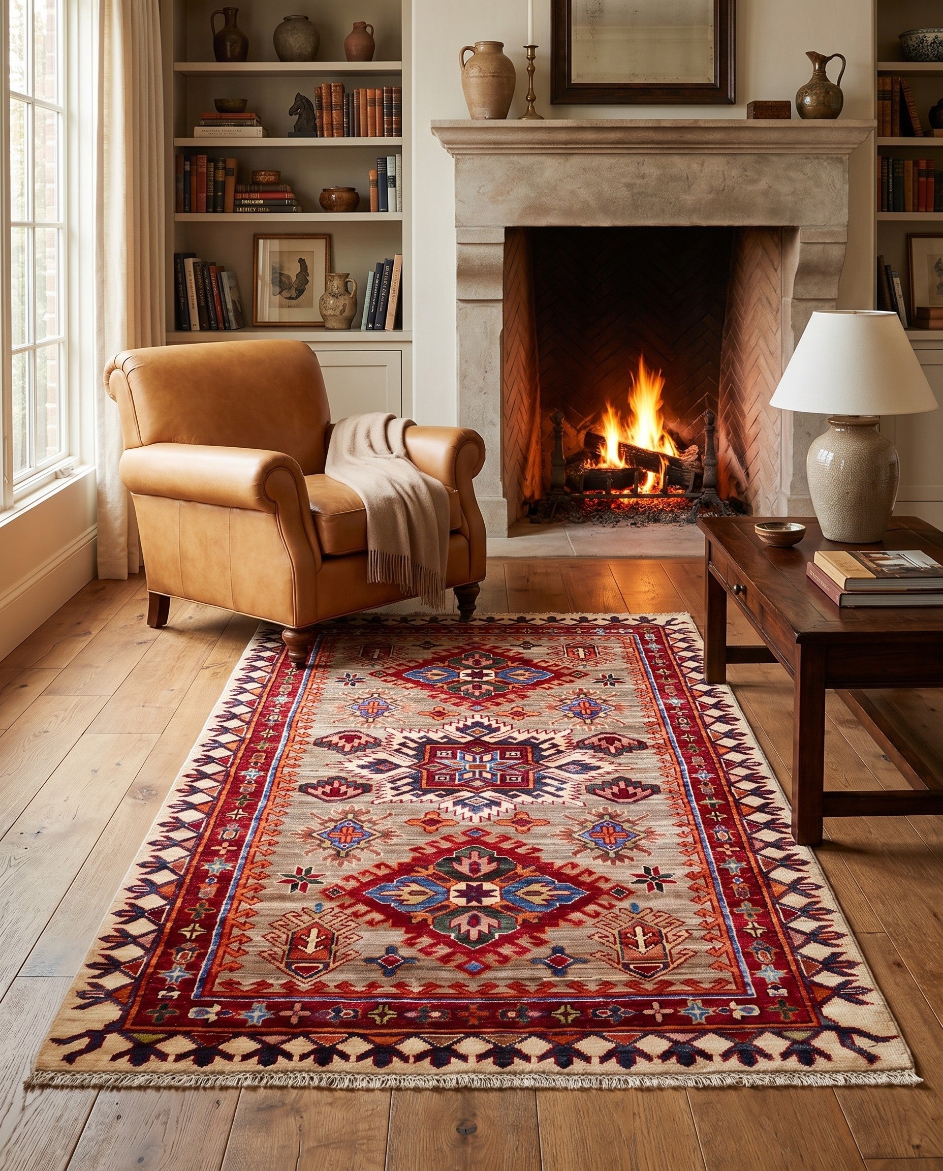 3' 3 x 5' 2 Hand Knotted Kazak Rug