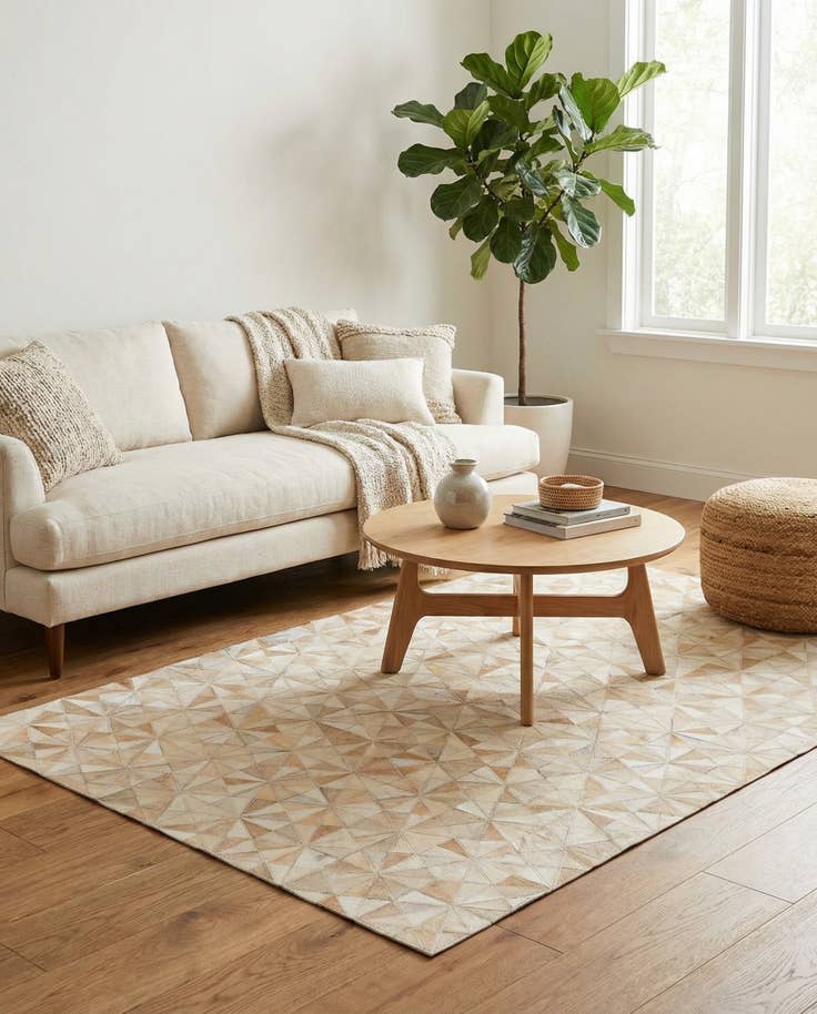 Detail image of 4' x 5' 11 Cowhide Stocks Rug