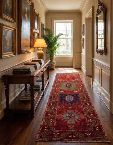 2' 6 x 9' 7 Hand Knotted Kazak Runner Rug