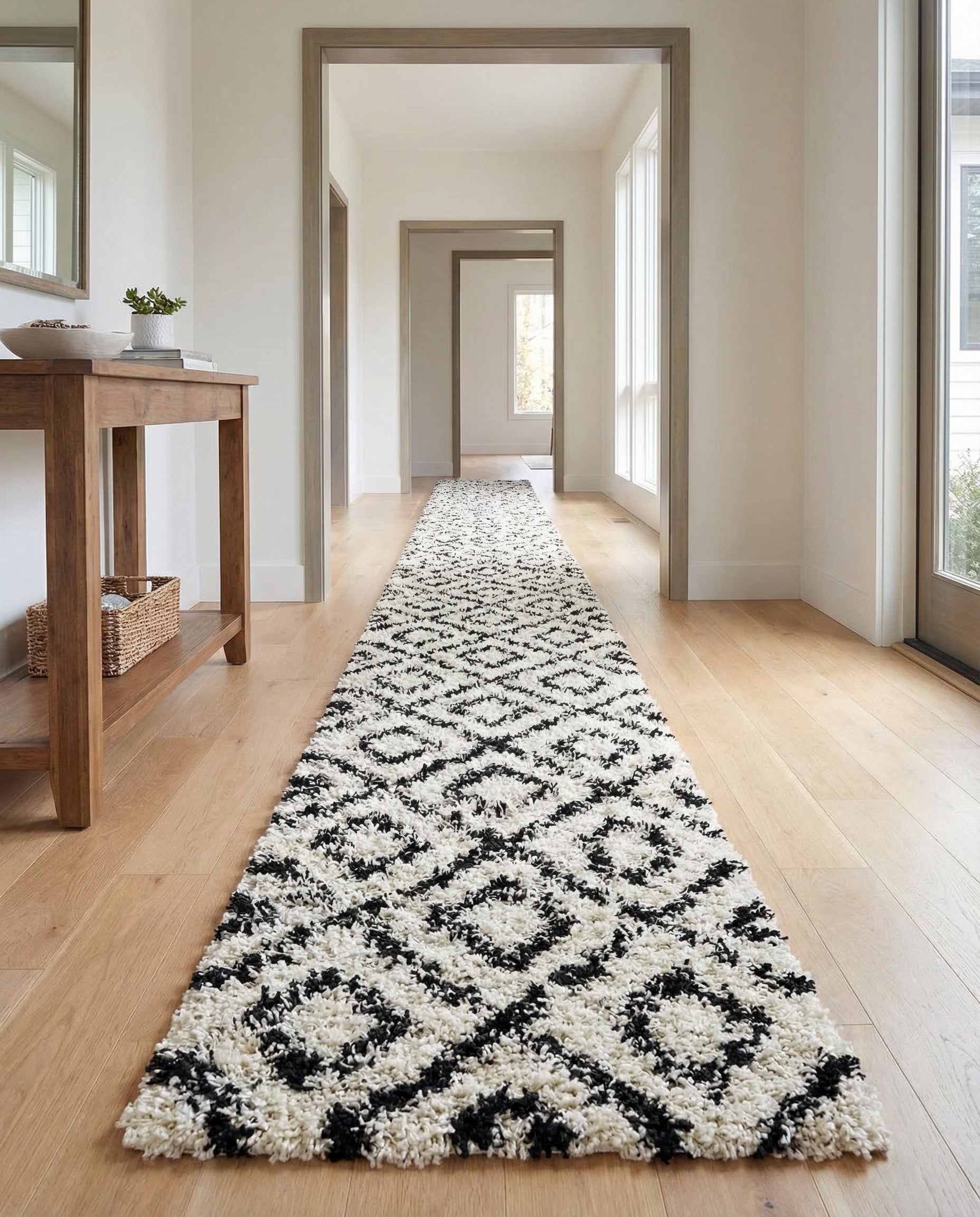 3' 3 x 16' 5 Trellis Shag Runner Rug