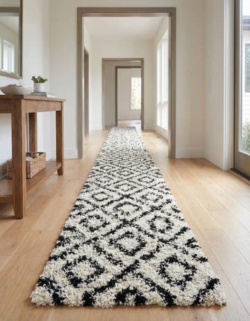 3' 3 x 16' 5 Lattice Shag Runner Rug