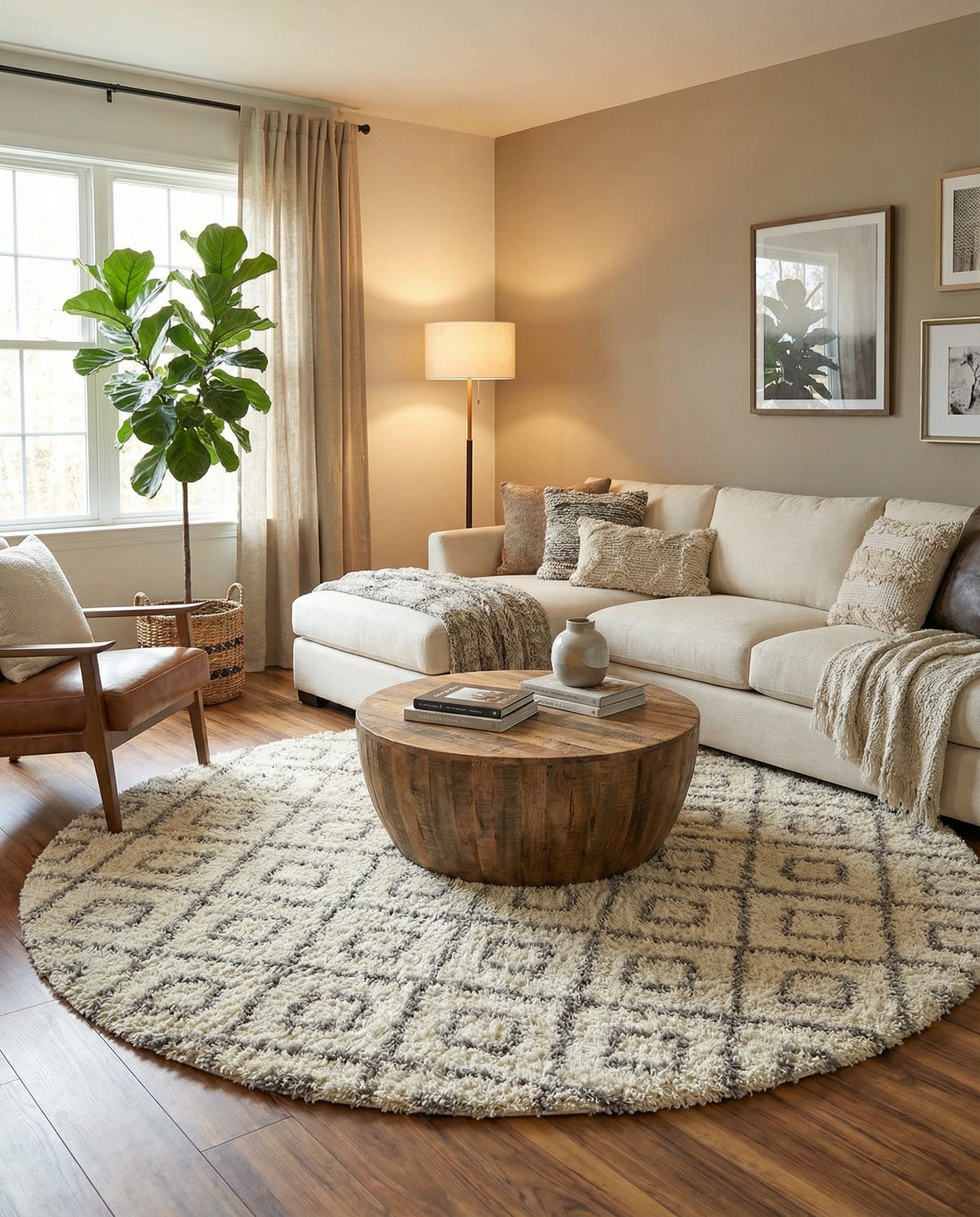 10' x 10' Trellis Shag Round Rug