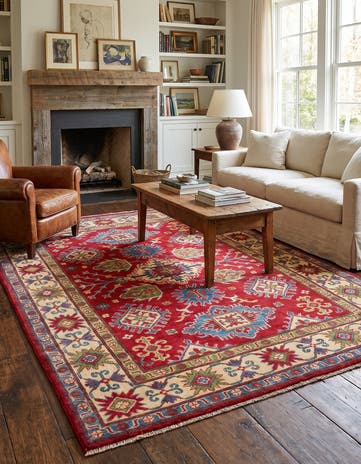 4' 11 x 6' 9 Hand Knotted Kazak Rug