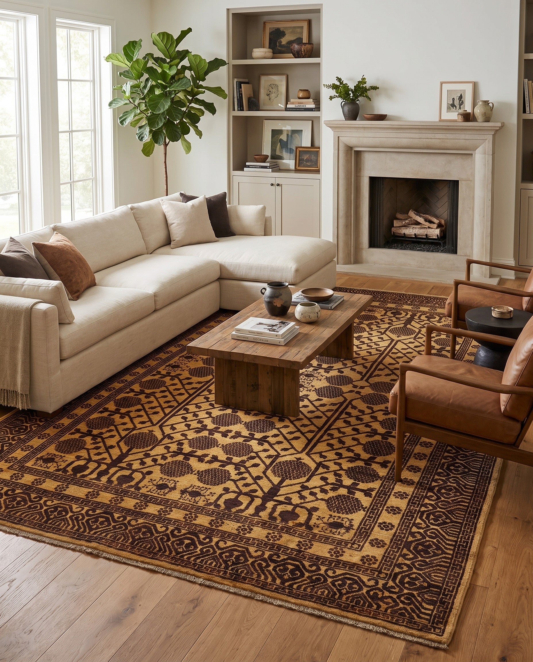 6' 6 x 10' 4 Hand Knotted Ziegler Modern Rug