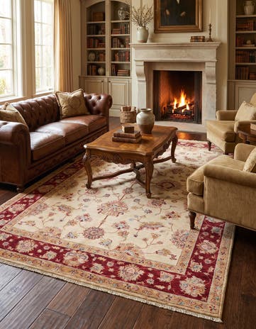 5' 7 x 8' 4 Hand Knotted Ziegler Rug