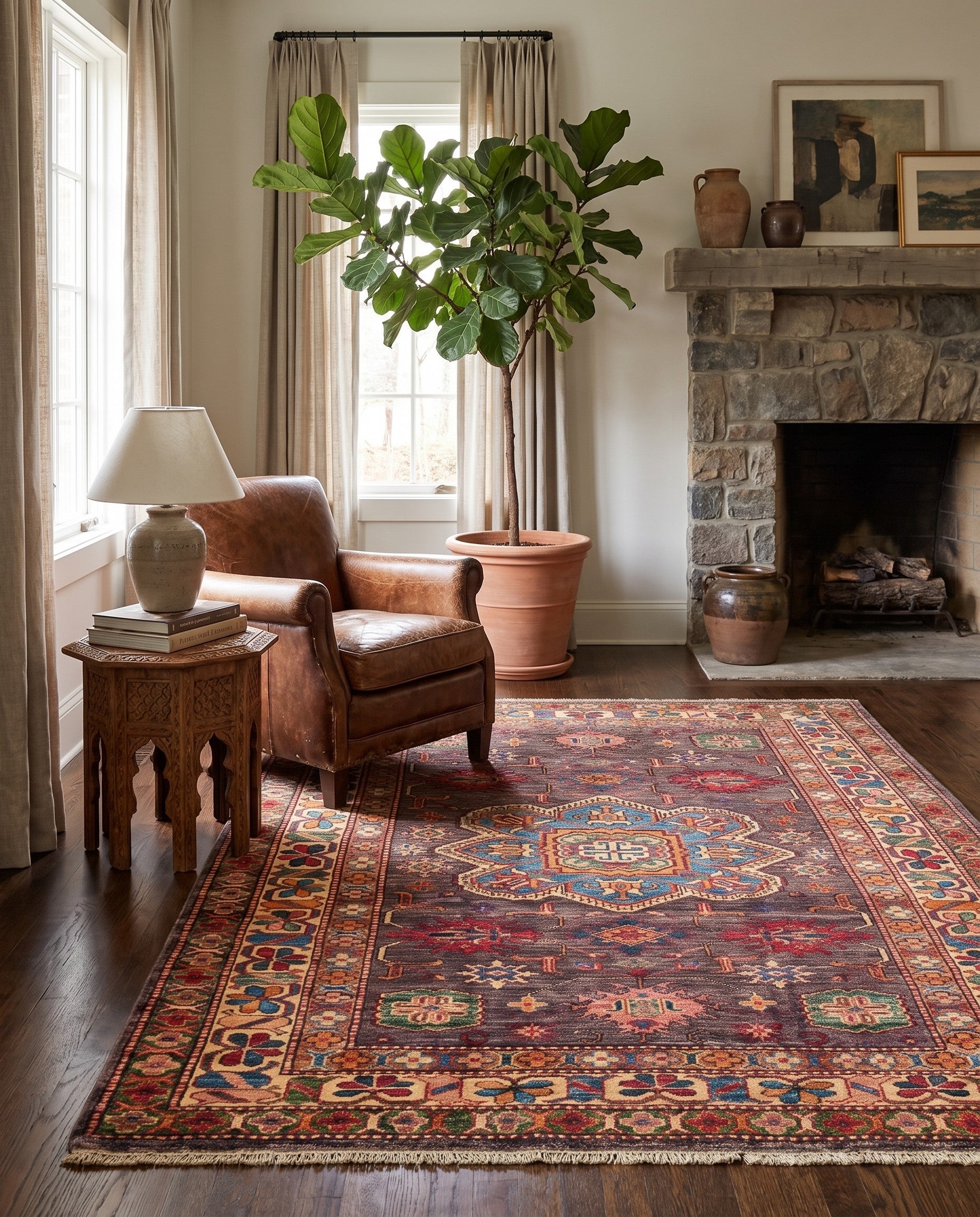 4' x 6' 1 Hand Knotted Kazak Rug