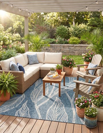 6' x 9' Easy-Clean Botanical Indoor / Outdoor Rug