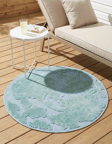 3' 3 x 3' 3 Easy-Clean Aruba Indoor / Outdoor Round Rug