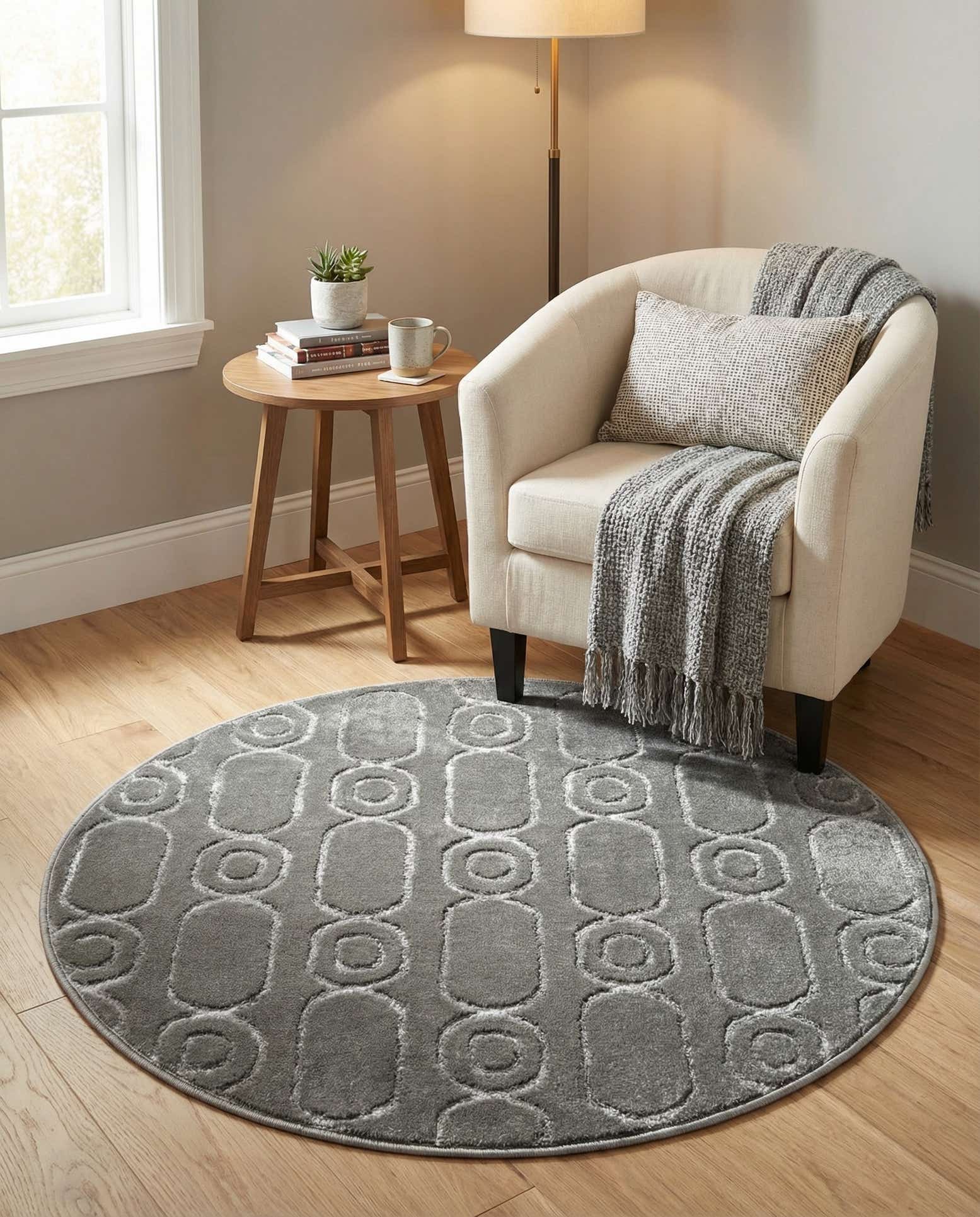 3' x 3' Vogue Geo Round Rug