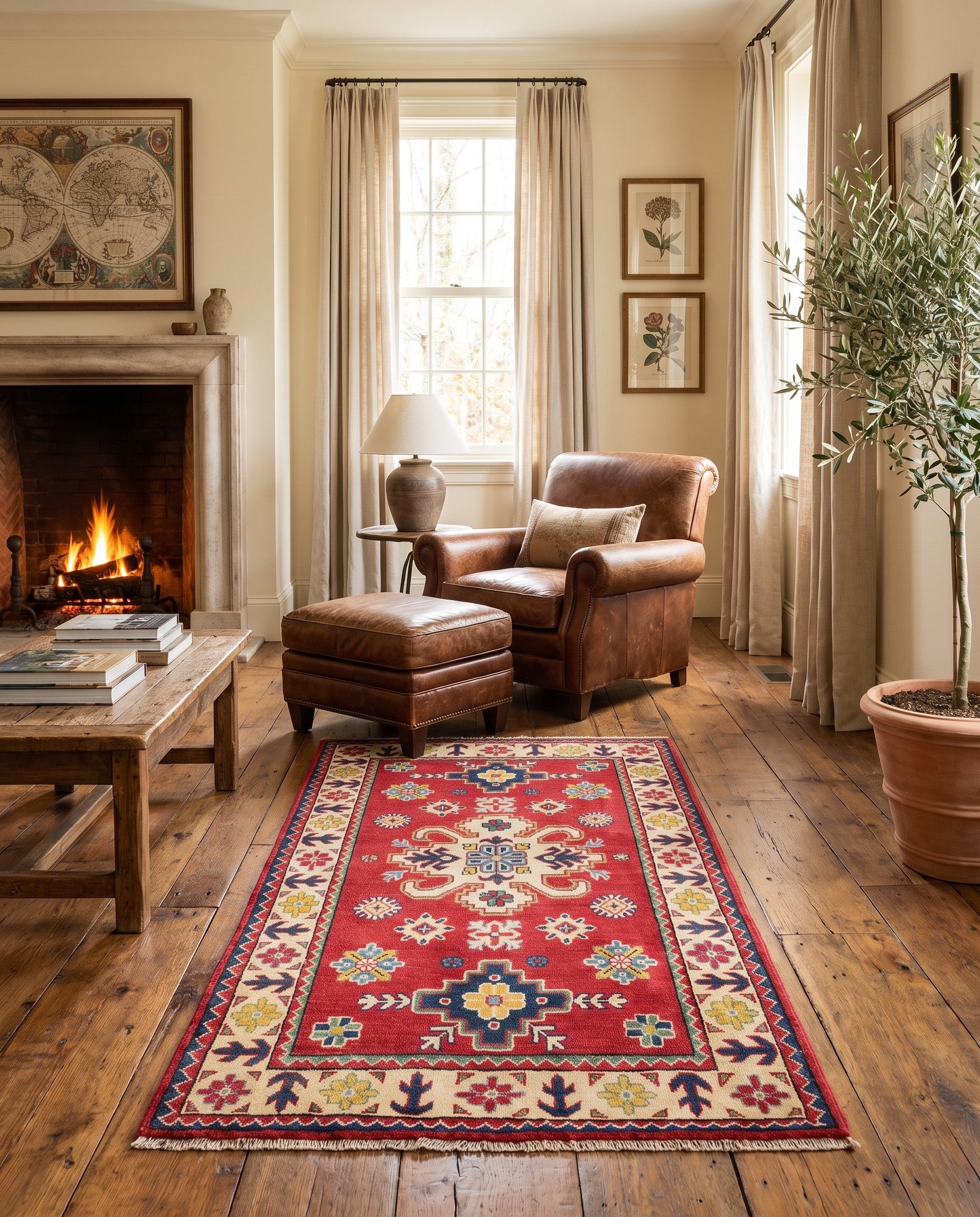 3' 3 x 6' 1 Hand Knotted Kazak Rug