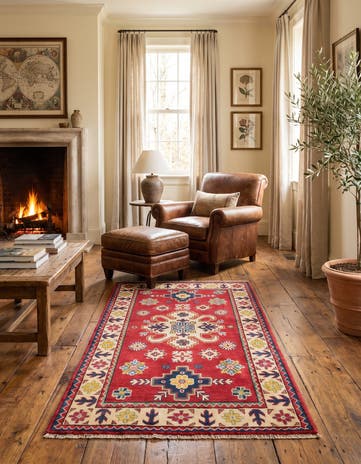 3' 3 x 6' 1 Hand Knotted Kazak Rug