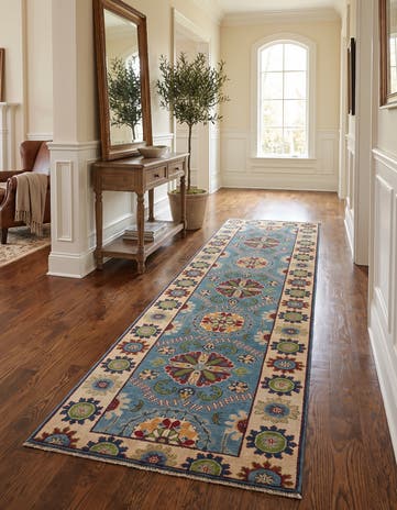 2' 9 x 9' 7 Hand Knotted Kazak Runner Rug
