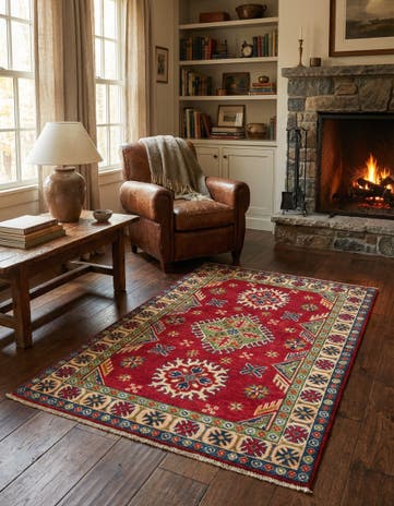 3' 2 x 5' Hand Knotted Kazak Rug