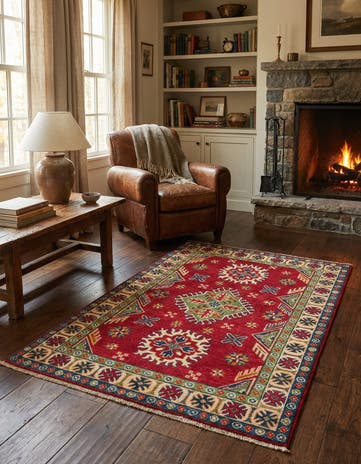 3' 2 x 5' Hand Knotted Kazak Rug