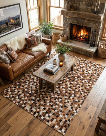 4' 8 x 6' 8 Cowhide Stocks Rug