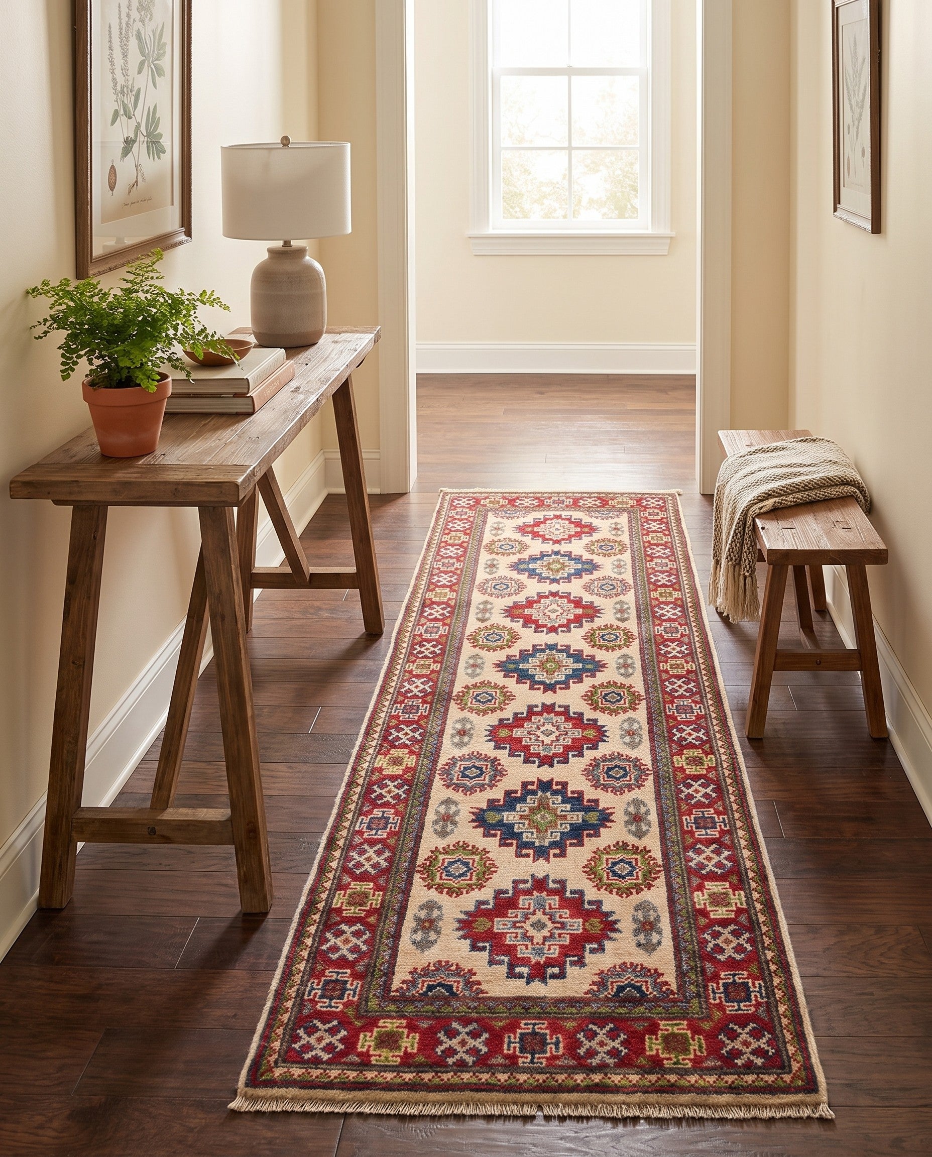 2' x 6' Hand Knotted Kazak Runner Rug