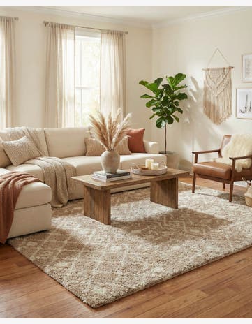 10' x 13' Moroccan Trellis Shag Rug