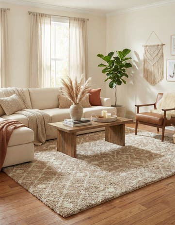 10' x 13' Moroccan Trellis Shag Rug