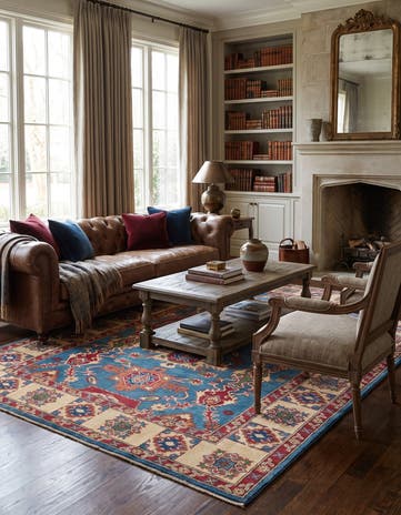 6' 3 x 8' 11 Hand Knotted Kazak Rug