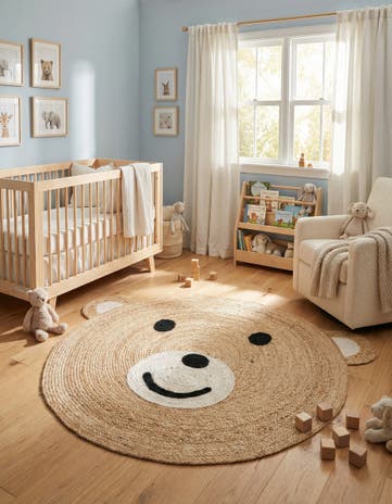 6' 1 x 6' 1 Hand Braided Kids Braided Jute Round Rug